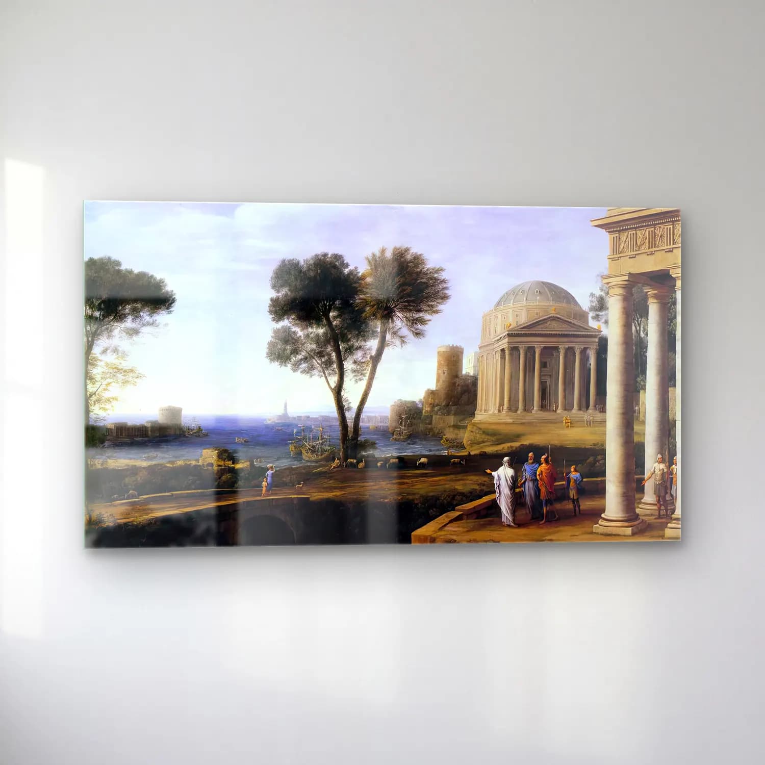 Claude Lorrain – Landscape with Aeneas at Delos cam tablo — sol açıdan görünüm