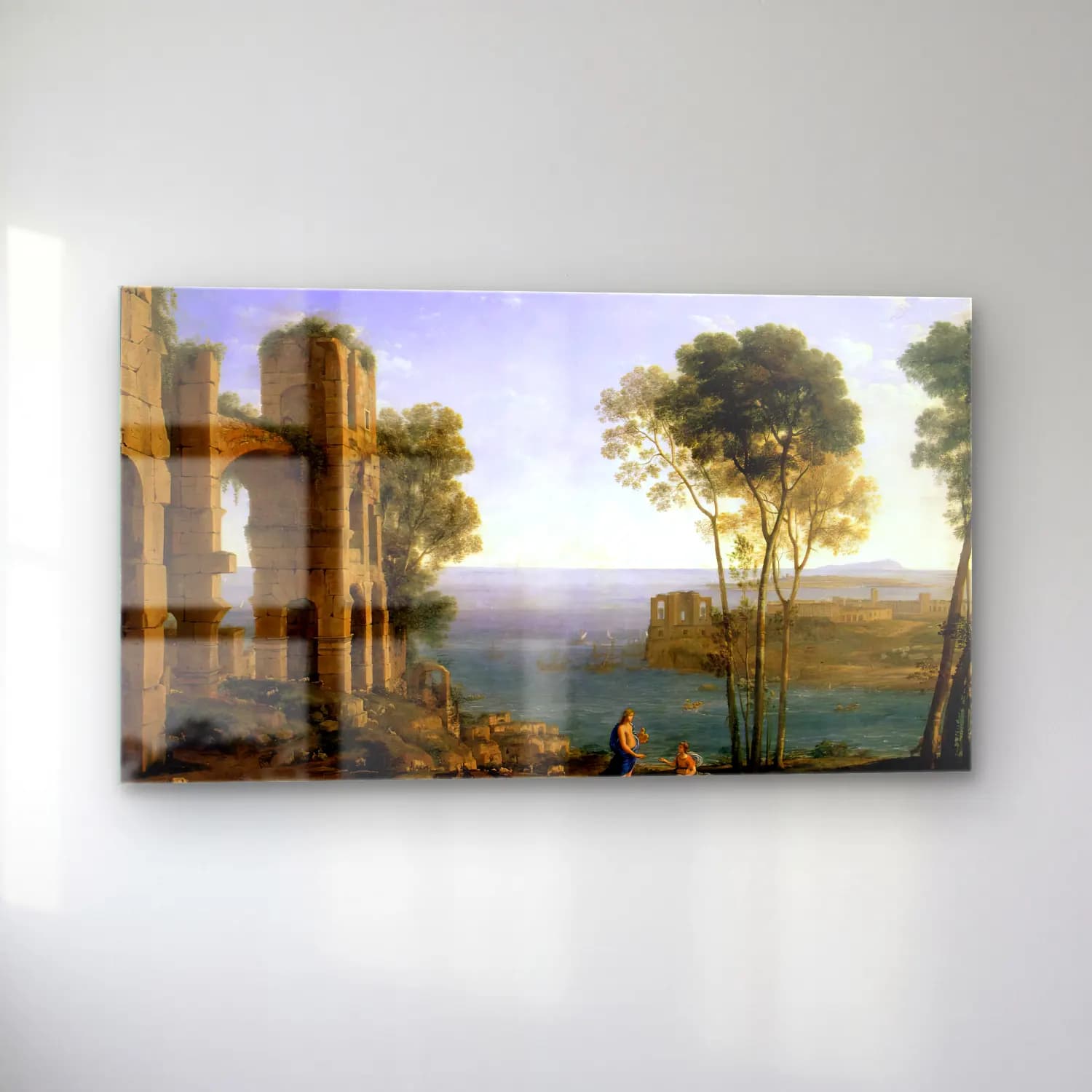 Claude Lorrain – Landscape with Apollo and the Cumaean Sibyl cam tablo — sol açıdan görünüm