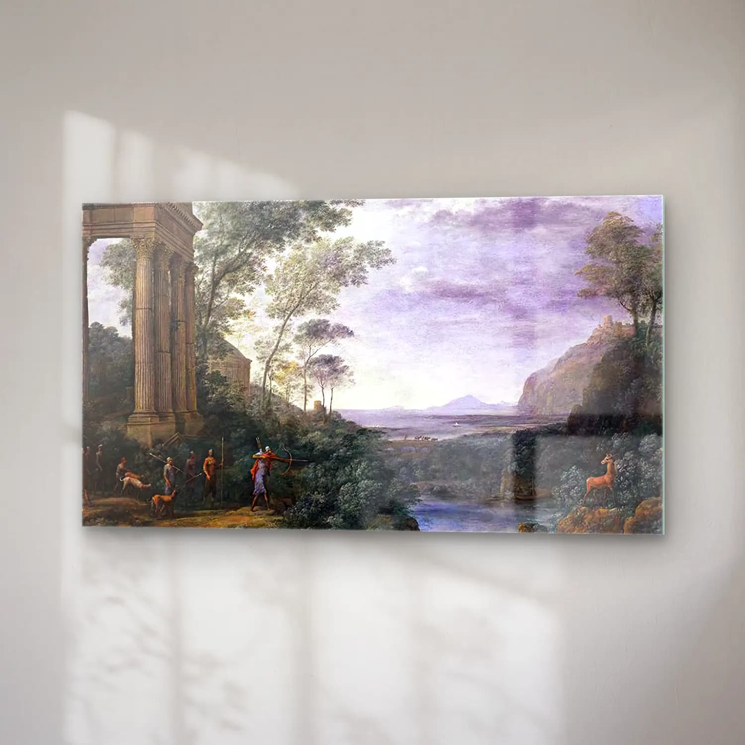Claude Lorrain – Landscape with Ascanius Shooting the Stag of Sylvia cam tablo — sağ açıdan görünüm