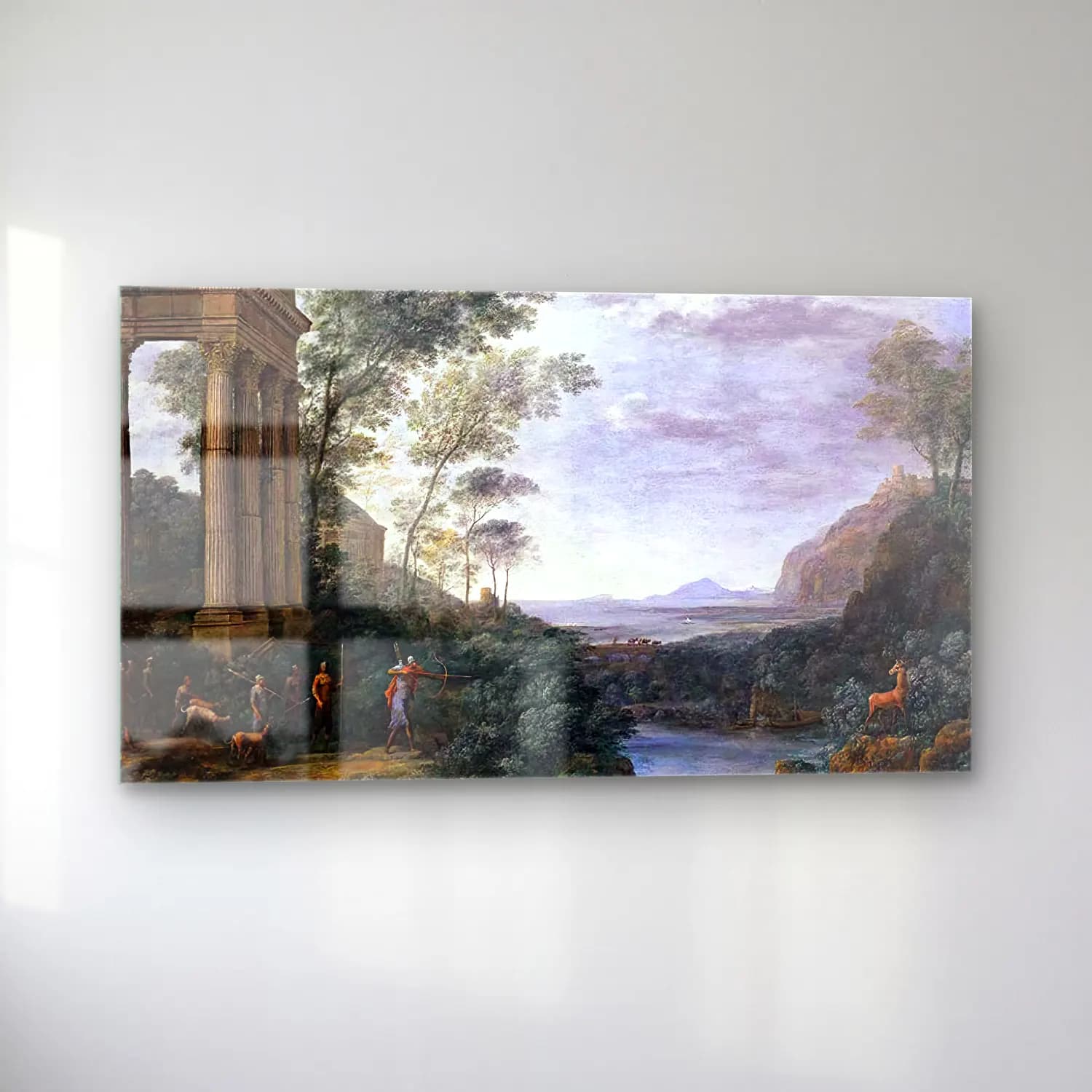 Claude Lorrain – Landscape with Ascanius Shooting the Stag of Sylvia cam tablo — sol açıdan görünüm