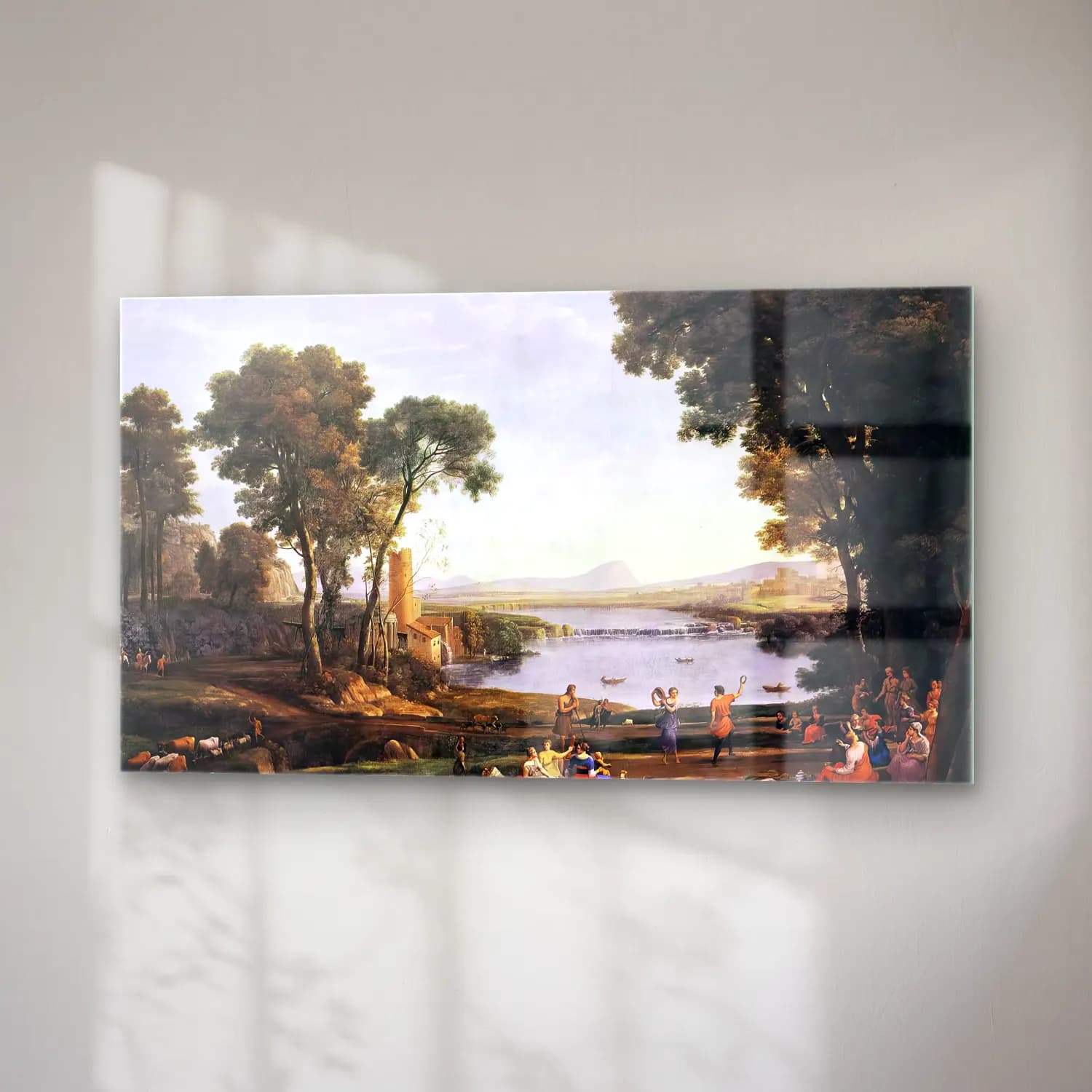 Claude Lorrain – Landscape with Dancing Figures cam tablo — sağ açıdan görünüm