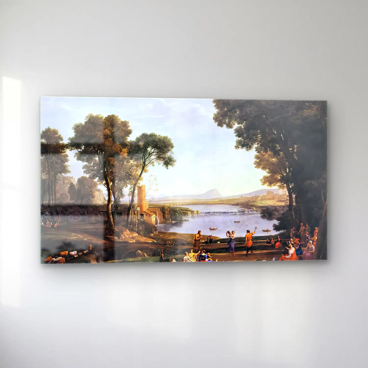 Claude Lorrain – Landscape with Dancing Figures cam tablo — sol açıdan görünüm