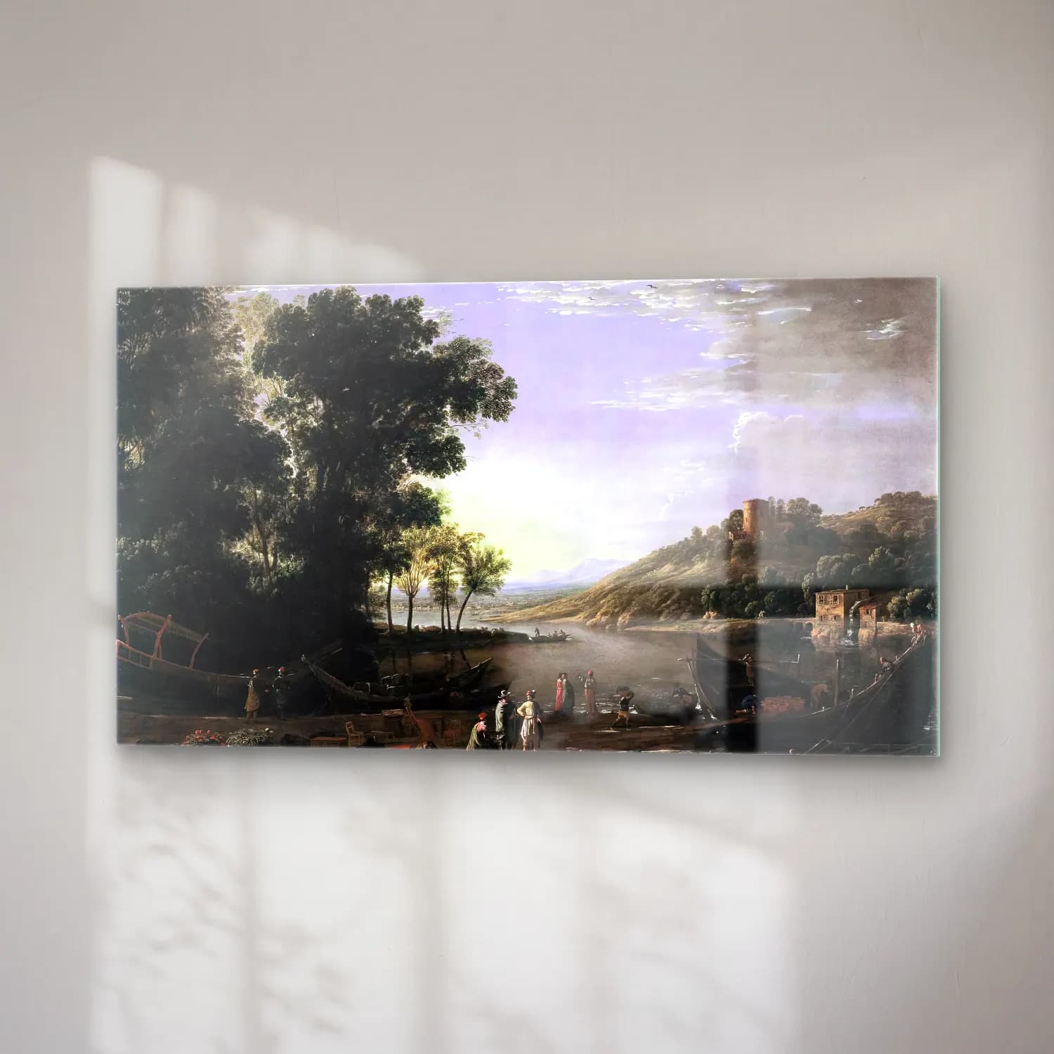 Claude Lorrain – Landscape with Merchants cam tablo — sağ açıdan görünüm