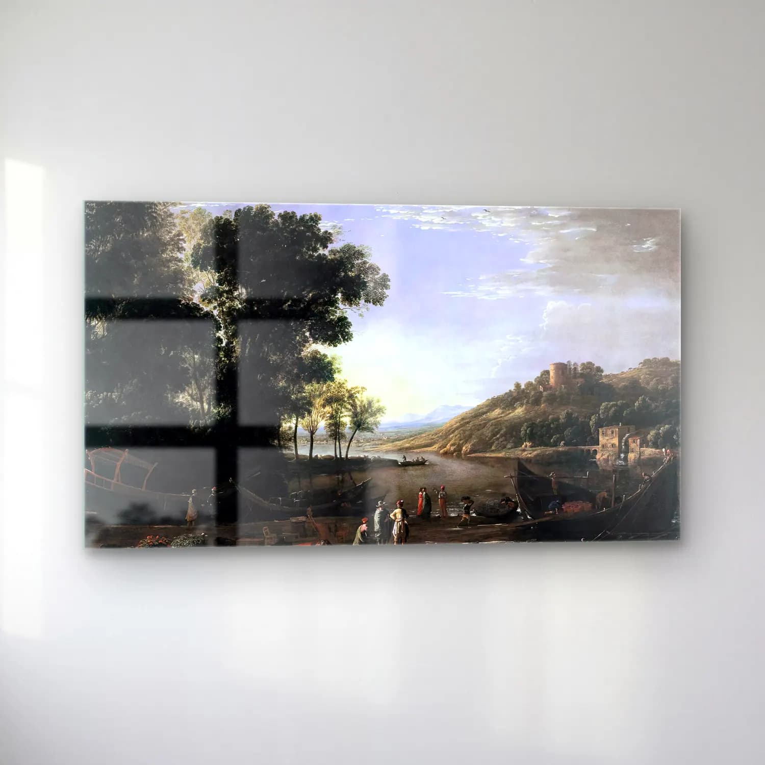 Claude Lorrain – Landscape with Merchants cam tablo — sol açıdan görünüm