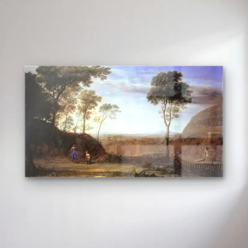 Claude Lorrain – Landscape with Noli Me Tangere Scene cam tablo — Claude Lorrain – Landscape with Noli Me Tangere Scene — yağlı boya mitolojik sahne