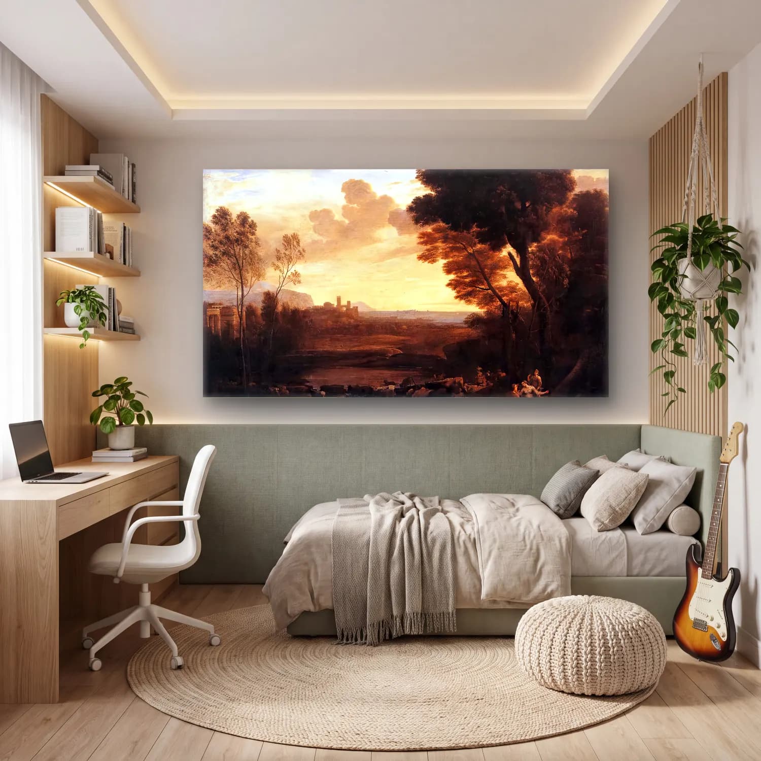 Claude Lorrain – Landscape with Paris and Oenone cam tablo — genç odasında