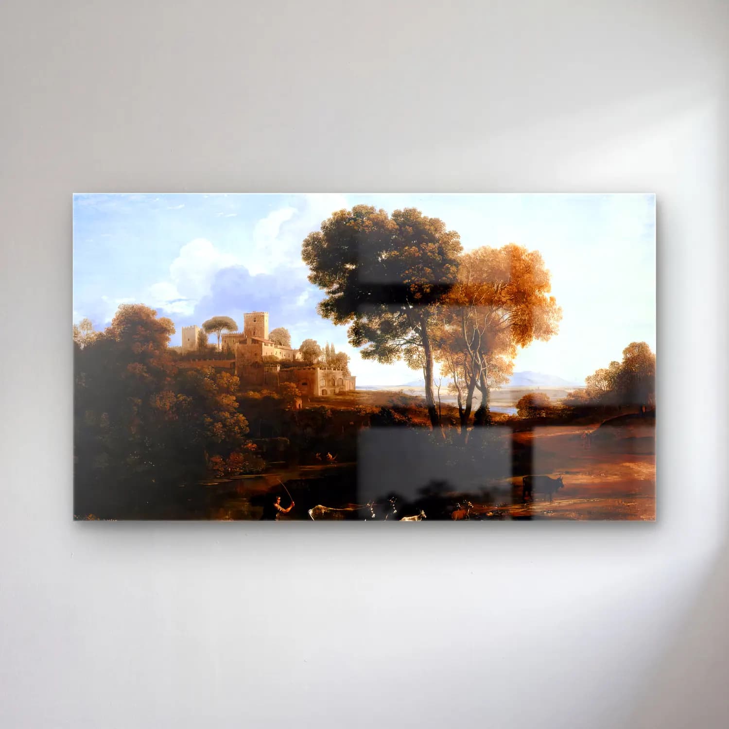 Claude Lorrain – Landscape with Shepherds cam tablo — Claude Lorrain – Landscape with Shepherds — yağlı boya şato