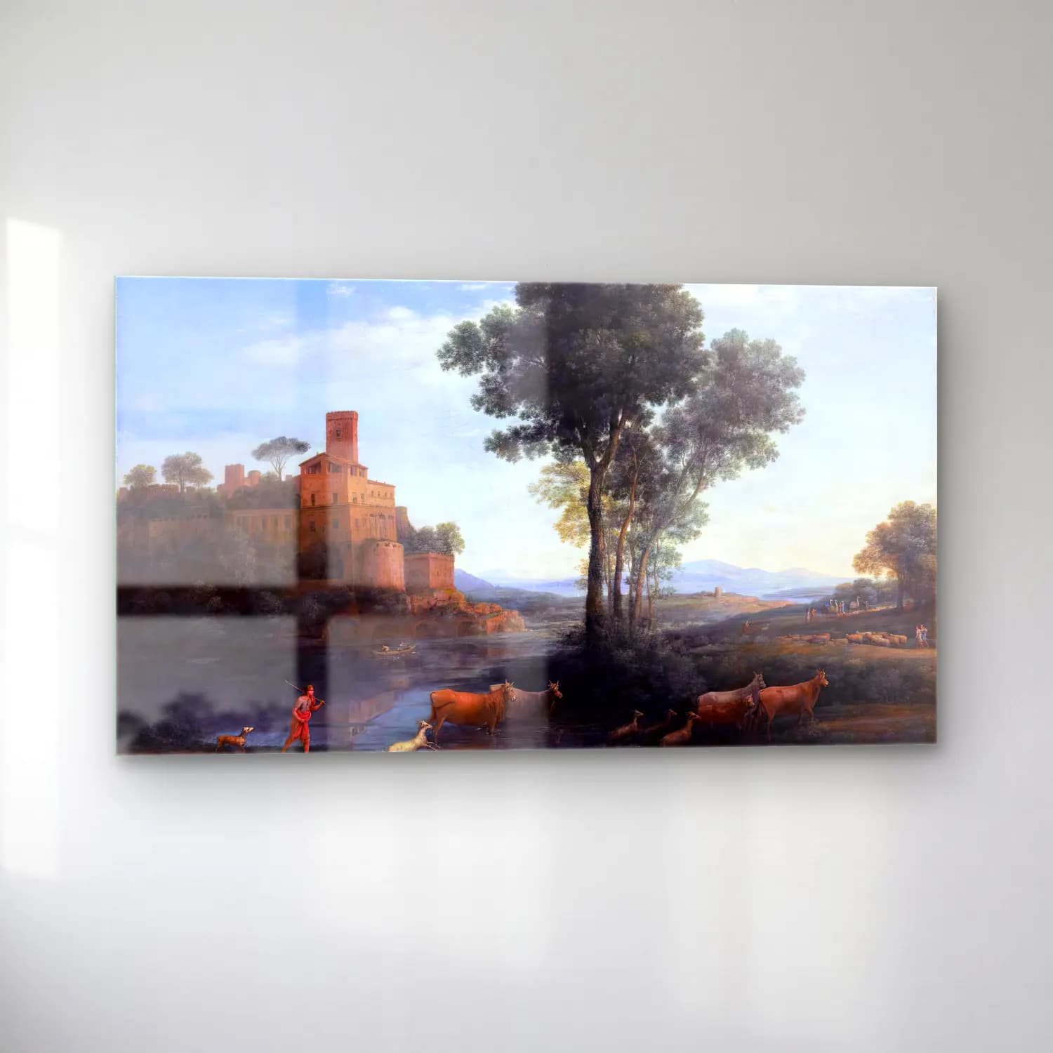 Claude Lorrain – Landscape with the Voyage of Jacob cam tablo — sol açıdan görünüm