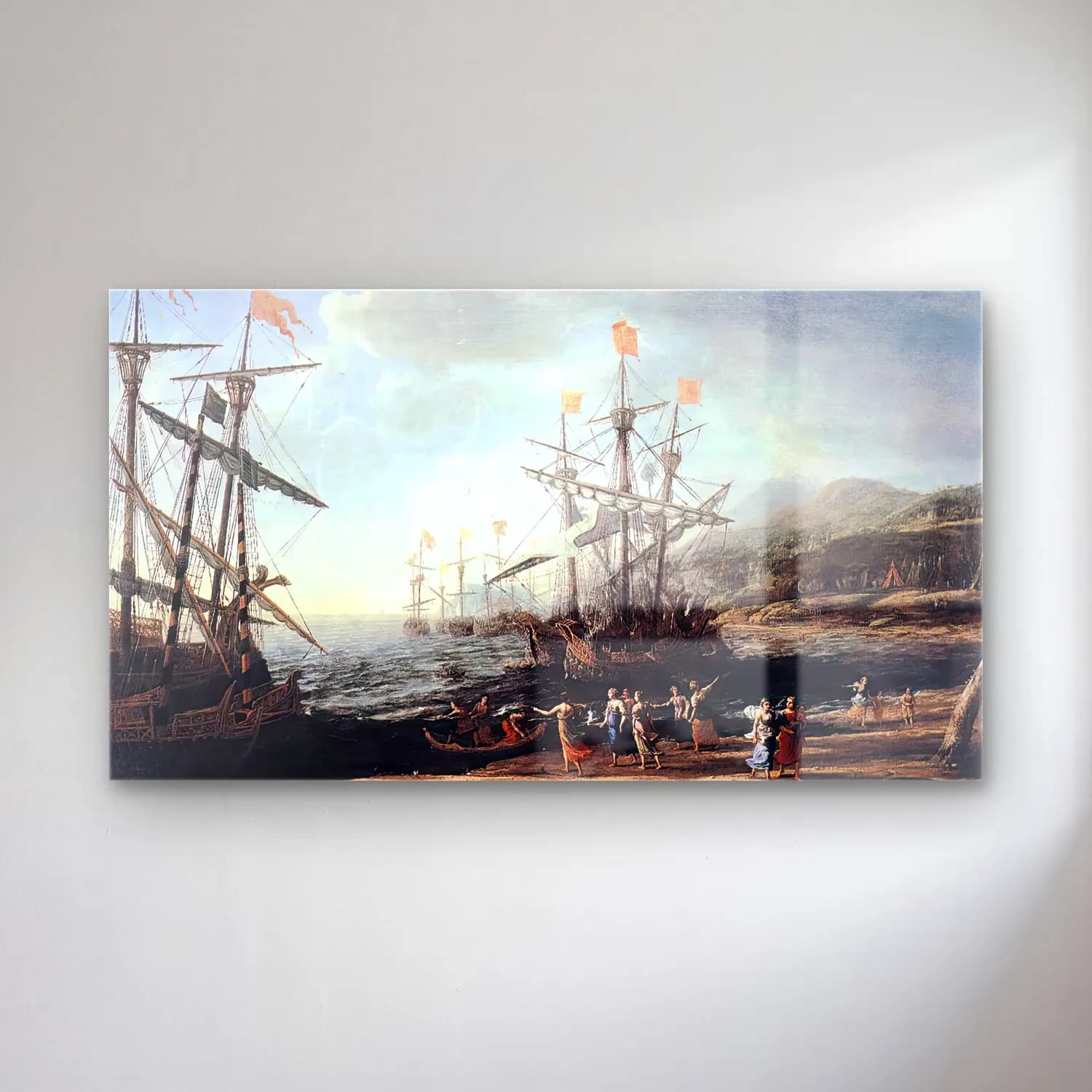 Claude Lorrain – Marine with the Trojans Burning their Boats cam tablo — Claude Lorrain – Marine with the Trojans Burning their Boats — vintage liman ve tekneler