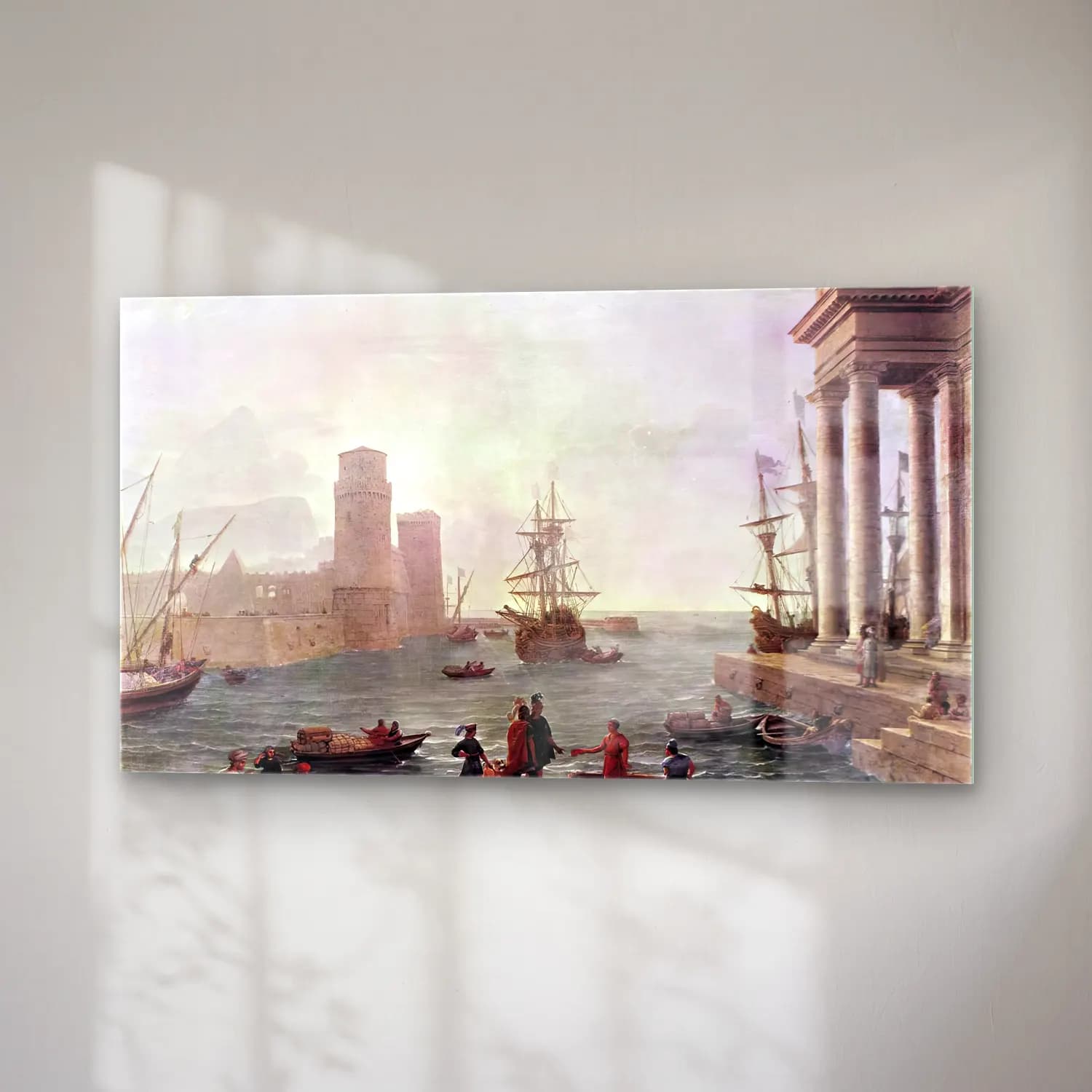 Claude Lorrain – Port Scene with the Departure of Ulysses from the Land of… cam tablo — sağ açıdan görünüm