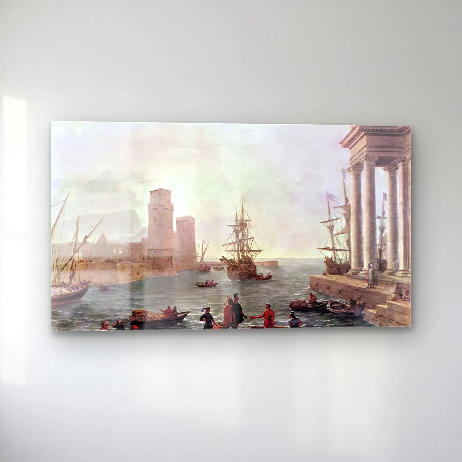 Claude Lorrain – Port Scene with the Departure of Ulysses from the Land of… cam tablo — sol açıdan görünüm
