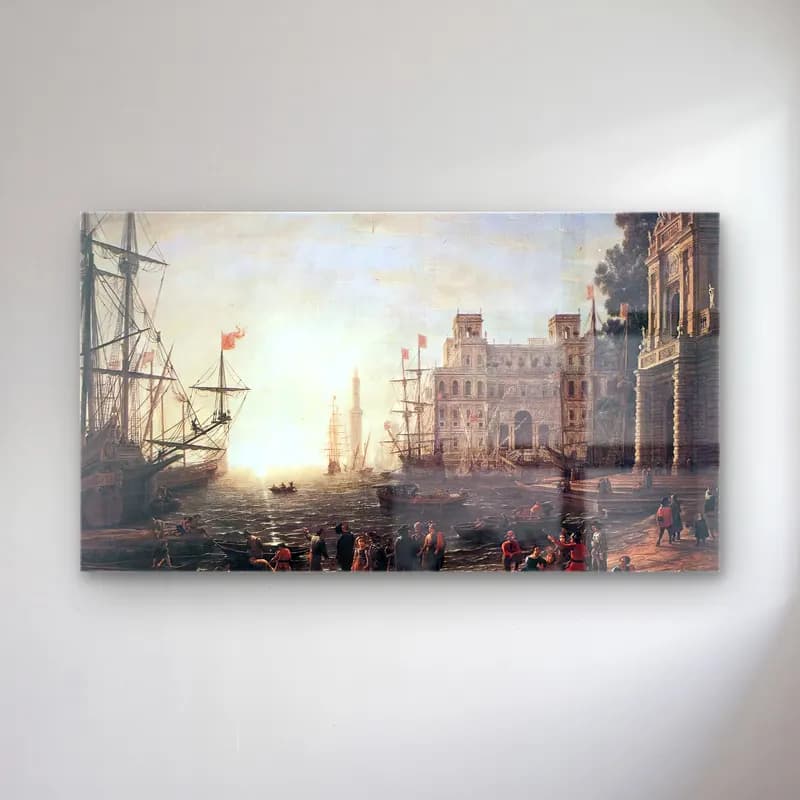 Claude Lorrain – Port Scene with the Villa Medici cam tablo — Claude Lorrain – Port Scene with the Villa Medici — yağlı boya liman ve tekneler