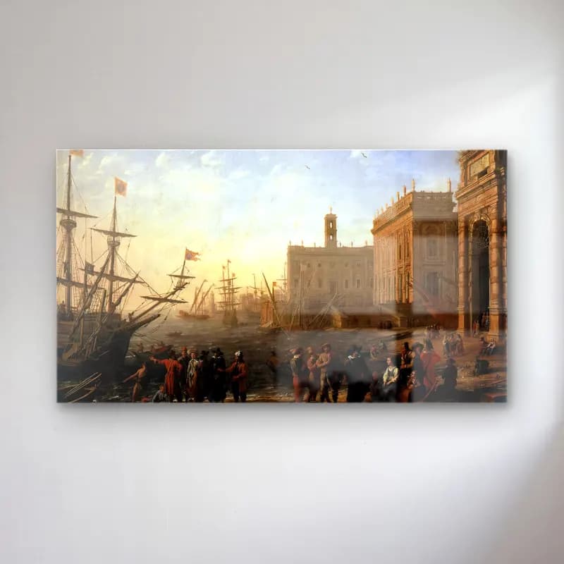 Claude Lorrain – Seaport with the Campidoglio cam tablo — Claude Lorrain – Seaport with the Campidoglio — yağlı boya liman ve tekneler