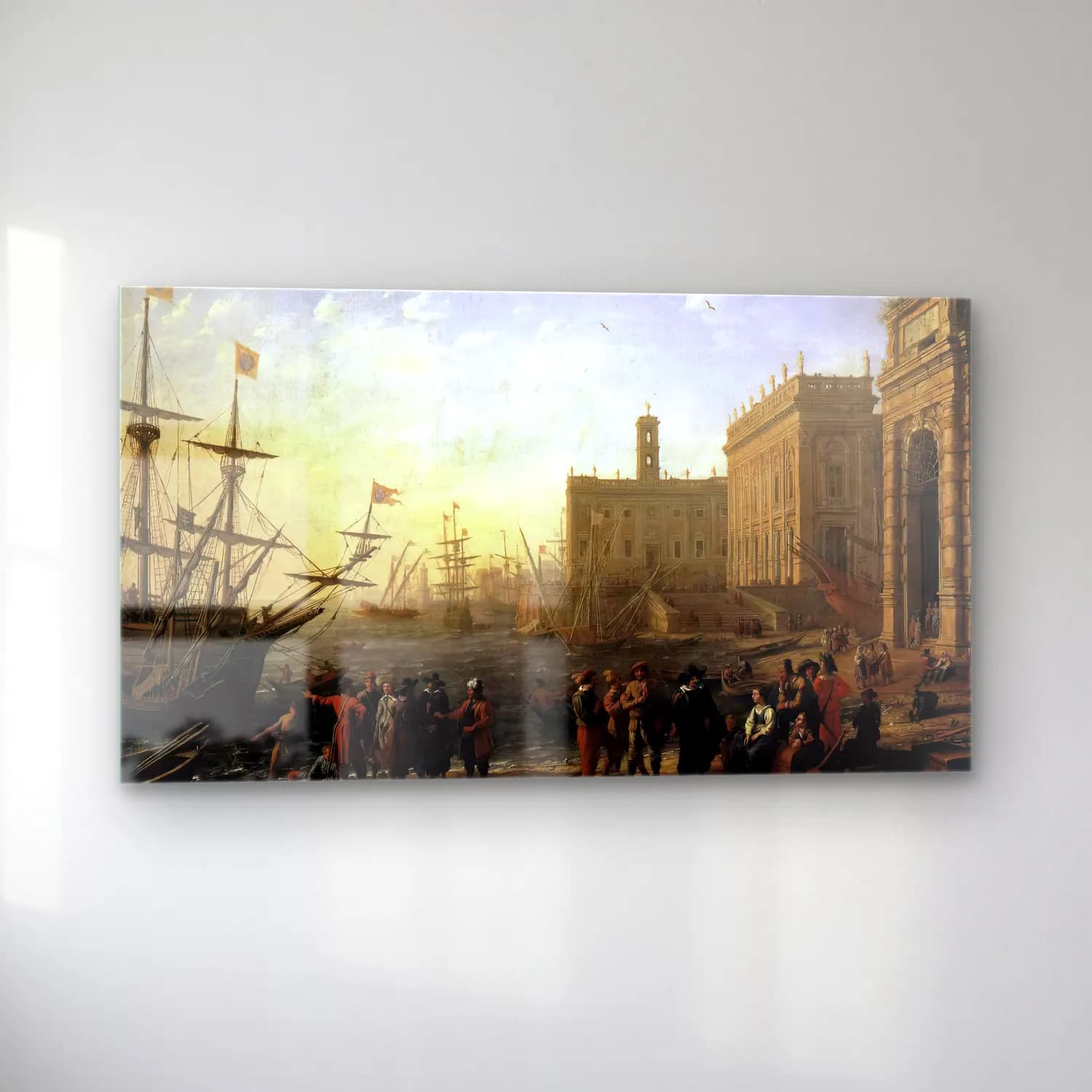 Claude Lorrain – Seaport with the Campidoglio cam tablo — sol açıdan görünüm