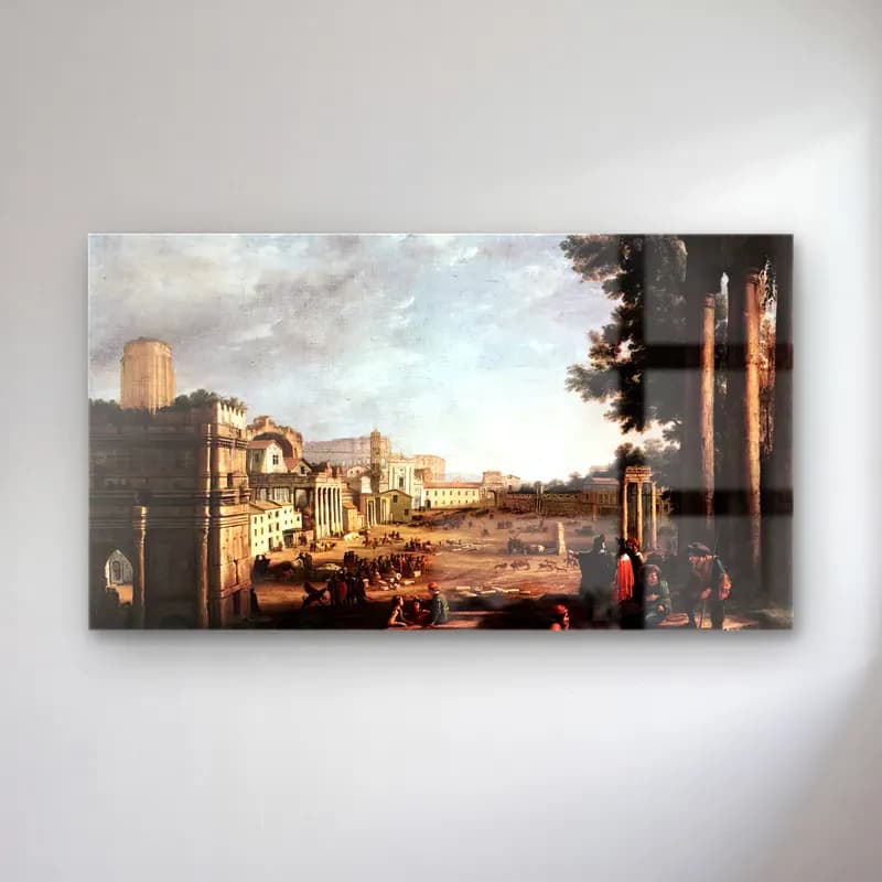 Claude Lorrain – The Campo Vaccino, Rome cam tablo — Claude Lorrain – The Campo Vaccino, Rome — yağlı boya roma