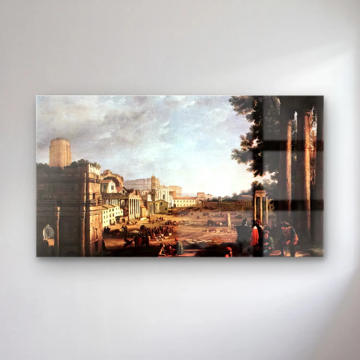Claude Lorrain – The Campo Vaccino, Rome cam tablo — Claude Lorrain – The Campo Vaccino, Rome — yağlı boya roma