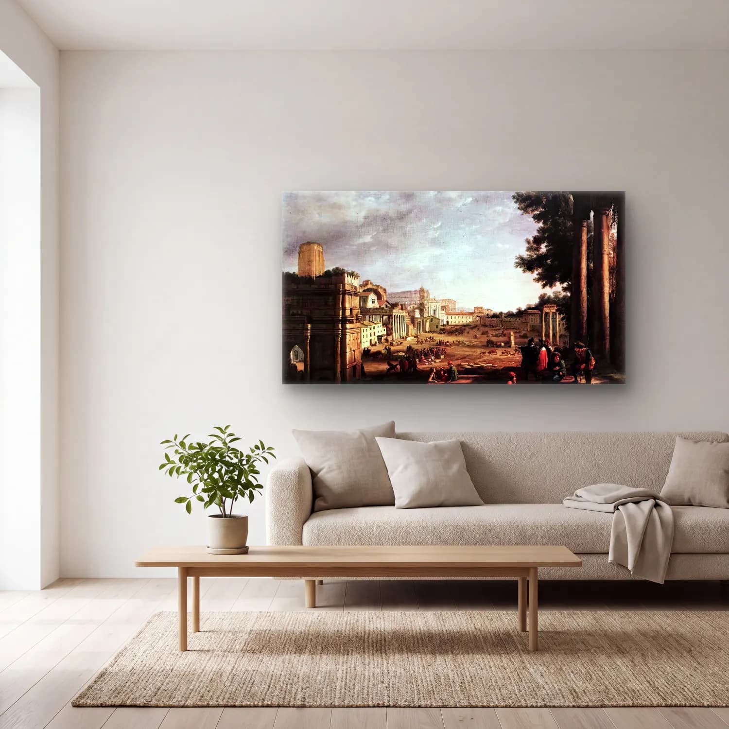 Claude Lorrain – The Campo Vaccino, Rome cam tablo — açık renk salonda