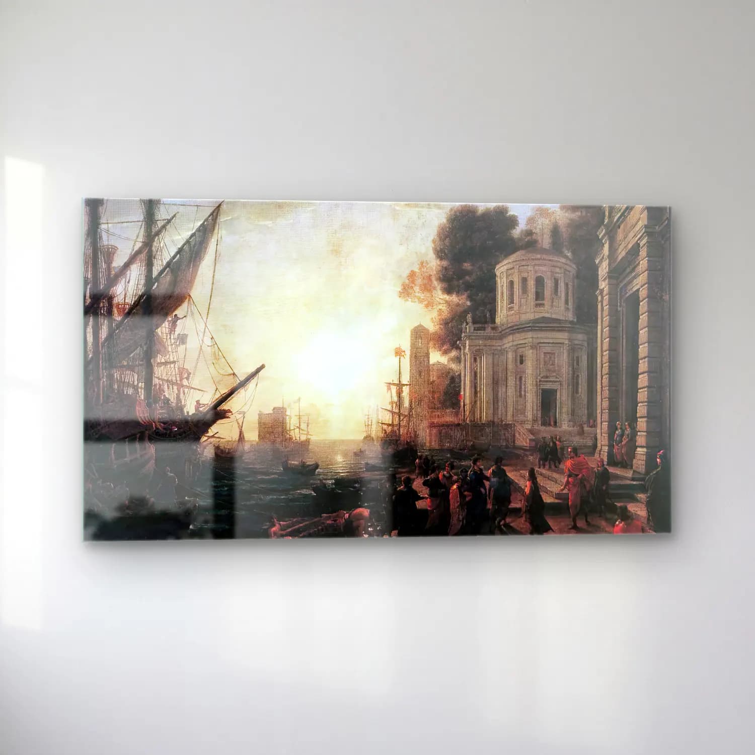 Claude Lorrain – The Disembarkation of Cleopatra at Tarsus cam tablo — sol açıdan görünüm
