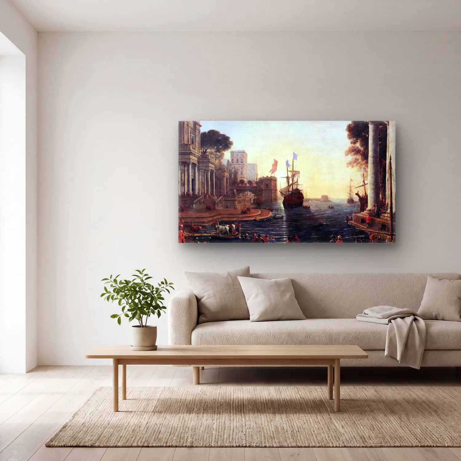 Claude Lorrain – Ulysses Returns Chryseis to her Father cam tablo — açık renk salonda