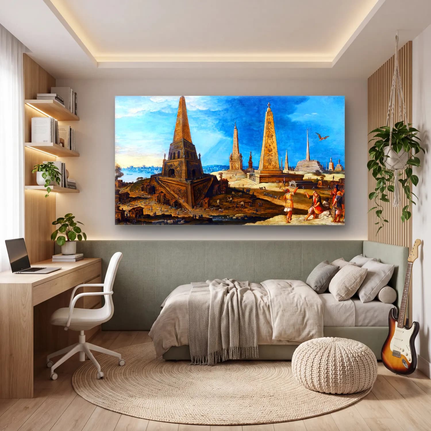 Hendrick van Iii Cleve – Nimrod amongst the Monuments cam tablo — genç odasında