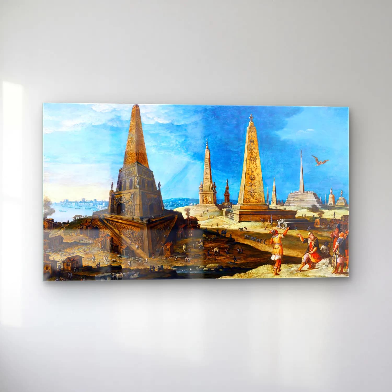 Hendrick van Iii Cleve – Nimrod amongst the Monuments cam tablo — sol açıdan görünüm
