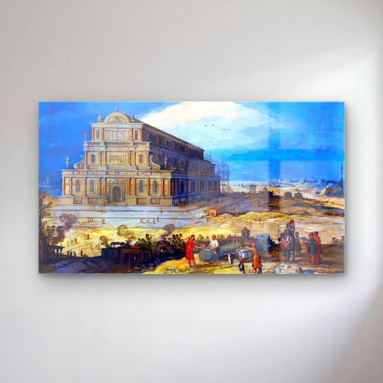 Hendrick van Iii Cleve – The Building of the Temple of Artemis at Ephesus cam tablo — Hendrick van Iii Cleve – The Building of the Temple of Artemis at Ephesus — yağlı boya roma