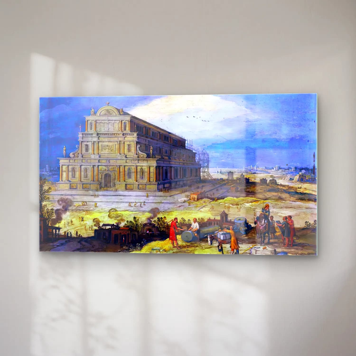 Hendrick van Iii Cleve – The Building of the Temple of Artemis at Ephesus cam tablo — sağ açıdan görünüm
