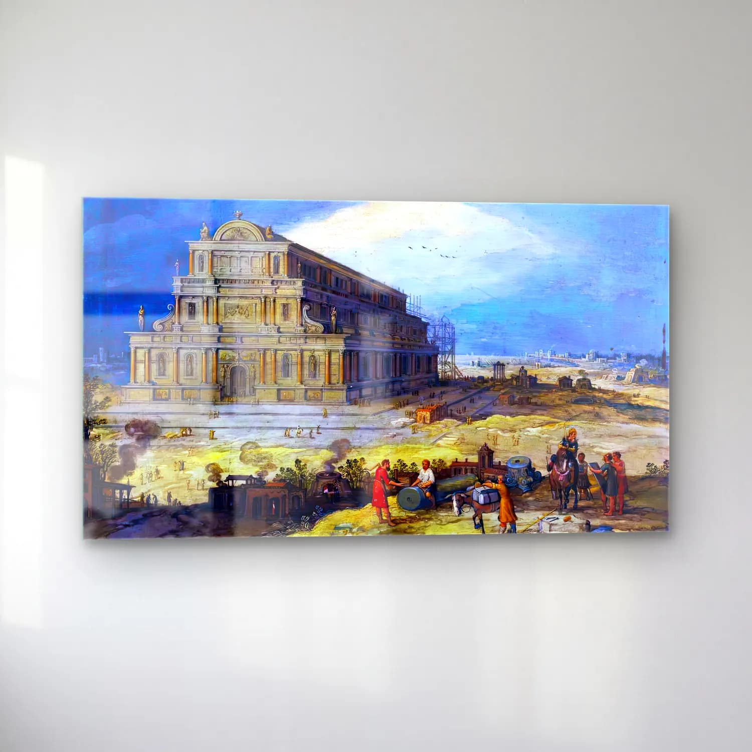 Hendrick van Iii Cleve – The Building of the Temple of Artemis at Ephesus cam tablo — sol açıdan görünüm
