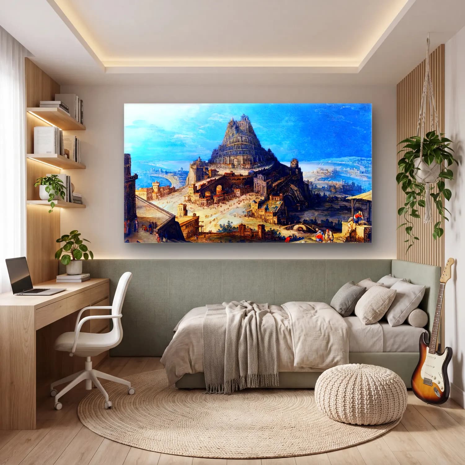 Hendrick van Iii Cleve – The Tower of Babel cam tablo — genç odasında