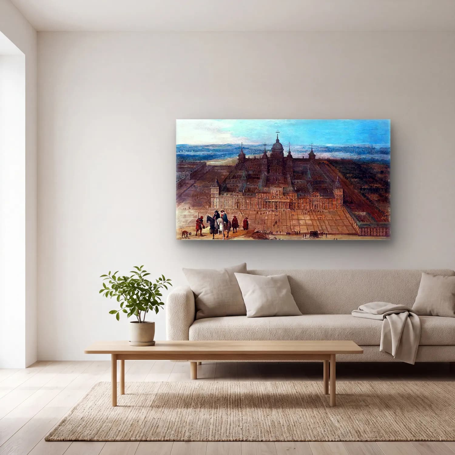Hendrick van Iii Cleve – View of the Escorial cam tablo — açık renk salonda