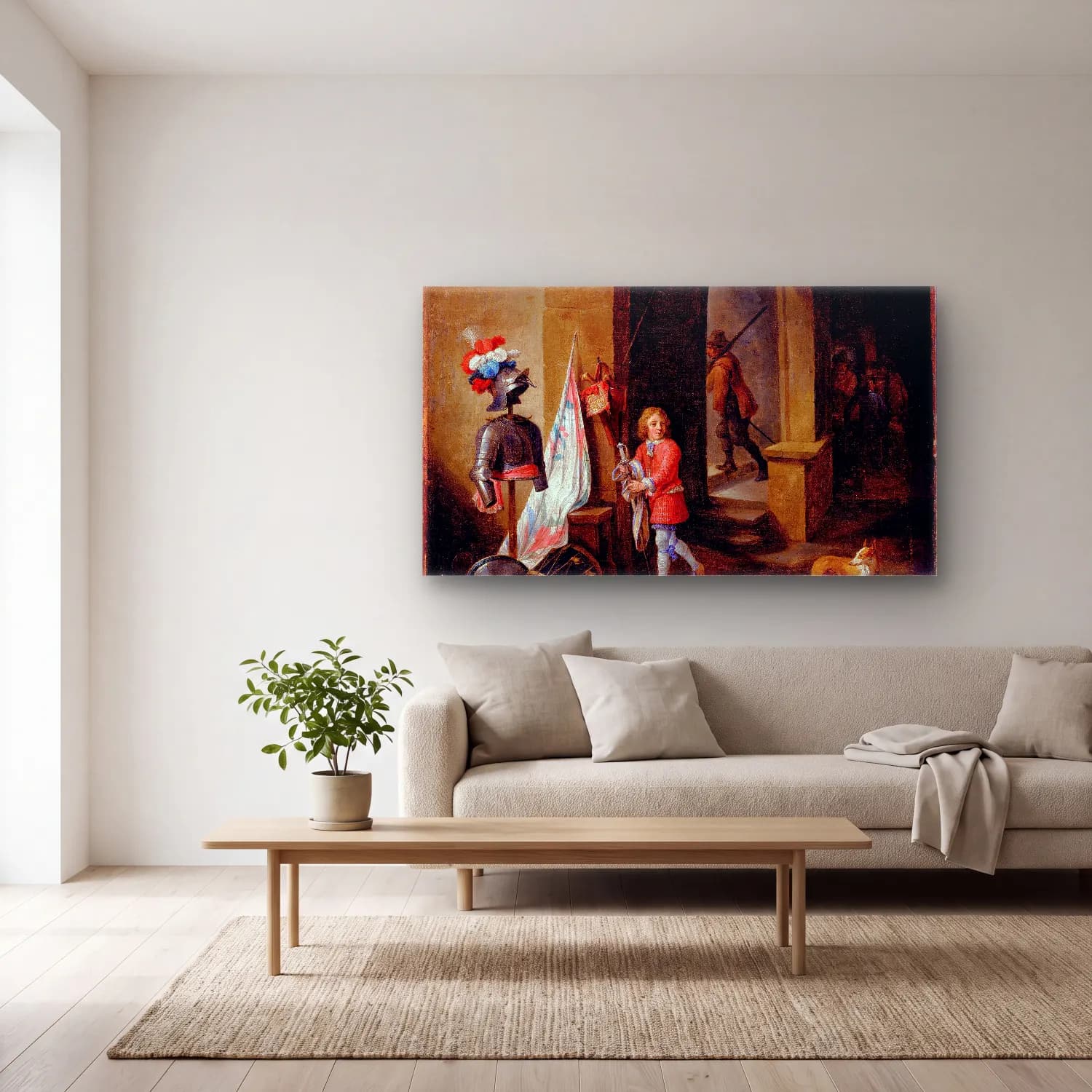 David Teniers The Younger – A Guard Room cam tablo — açık renk salonda
