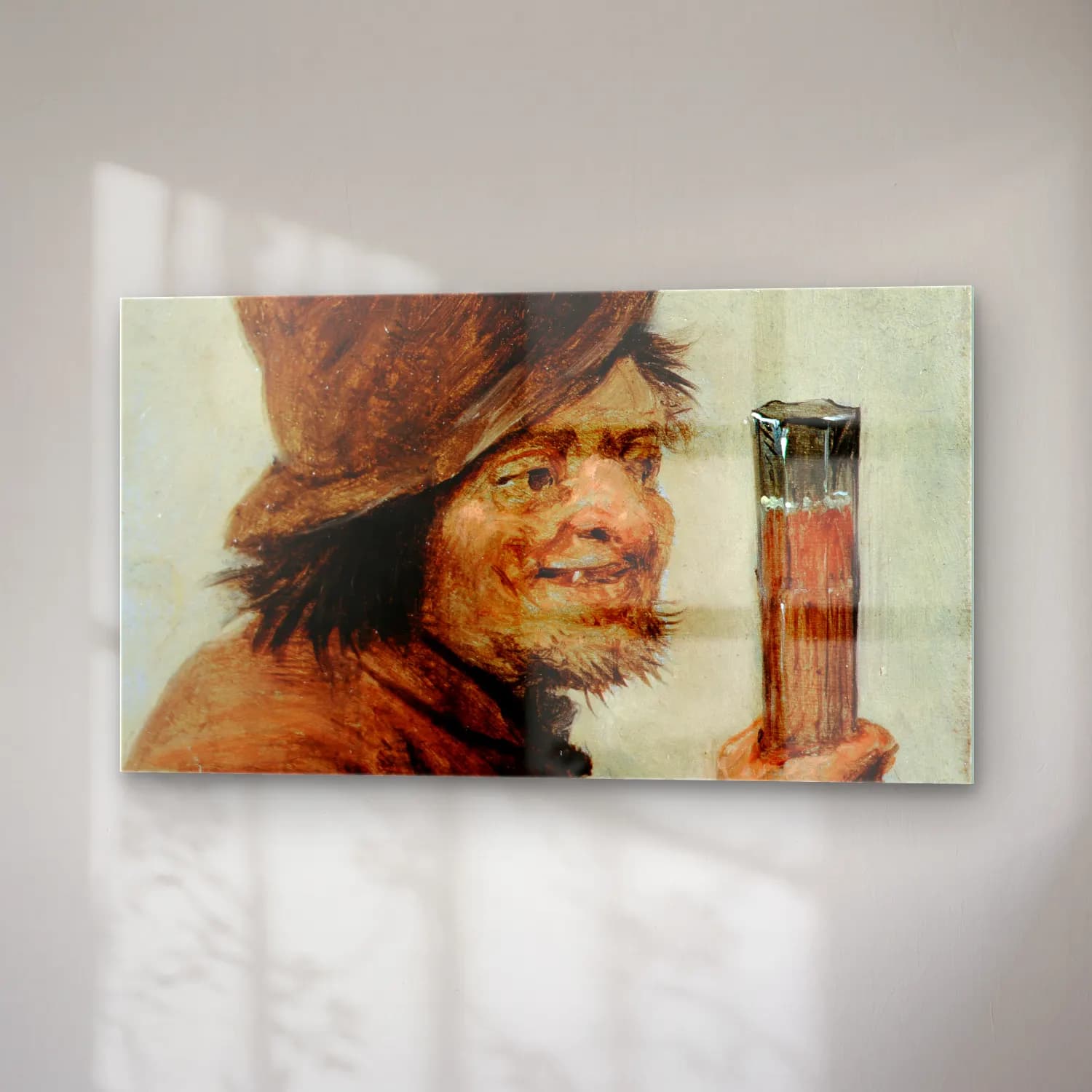 David Teniers The Younger – A Peasant holding a Glass cam tablo — sağ açıdan görünüm