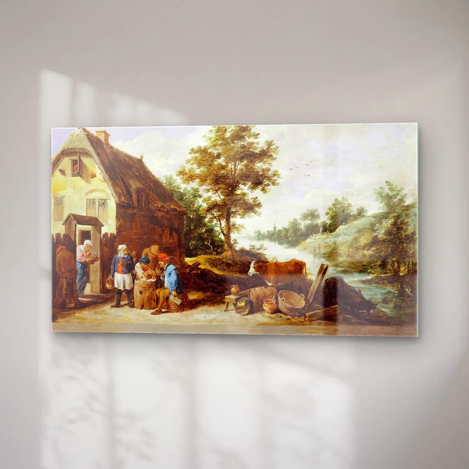 David Teniers The Younger – A Riverside Inn cam tablo — sağ açıdan görünüm