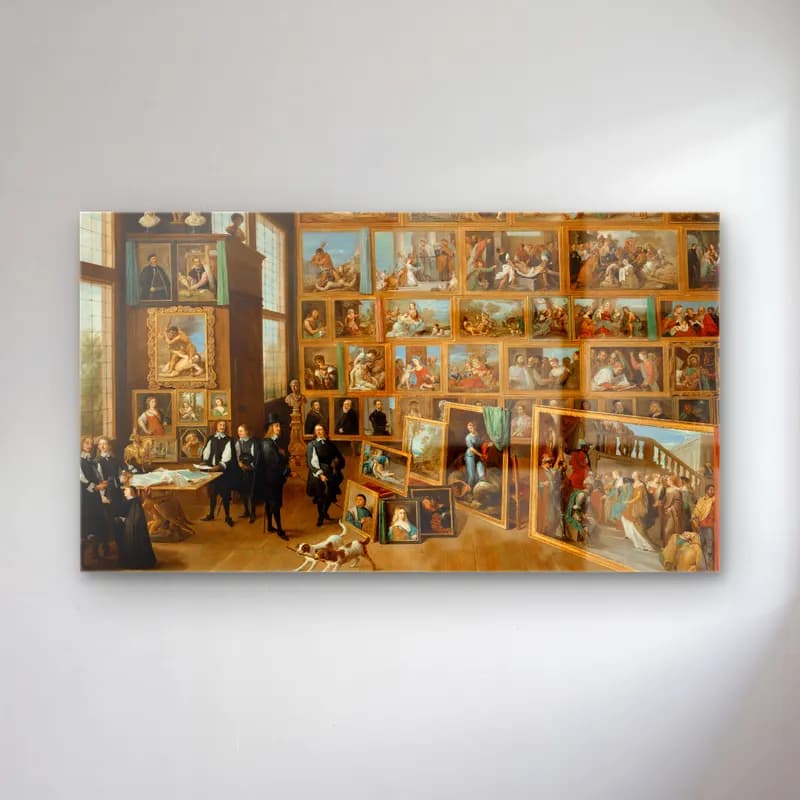 David Teniers The Younger – Archduke Leopold William in his Gallery at Brussels cam tablo — David Teniers The Younger – Archduke Leopold William in his Gallery at Brussels — empresyonist dini sahne