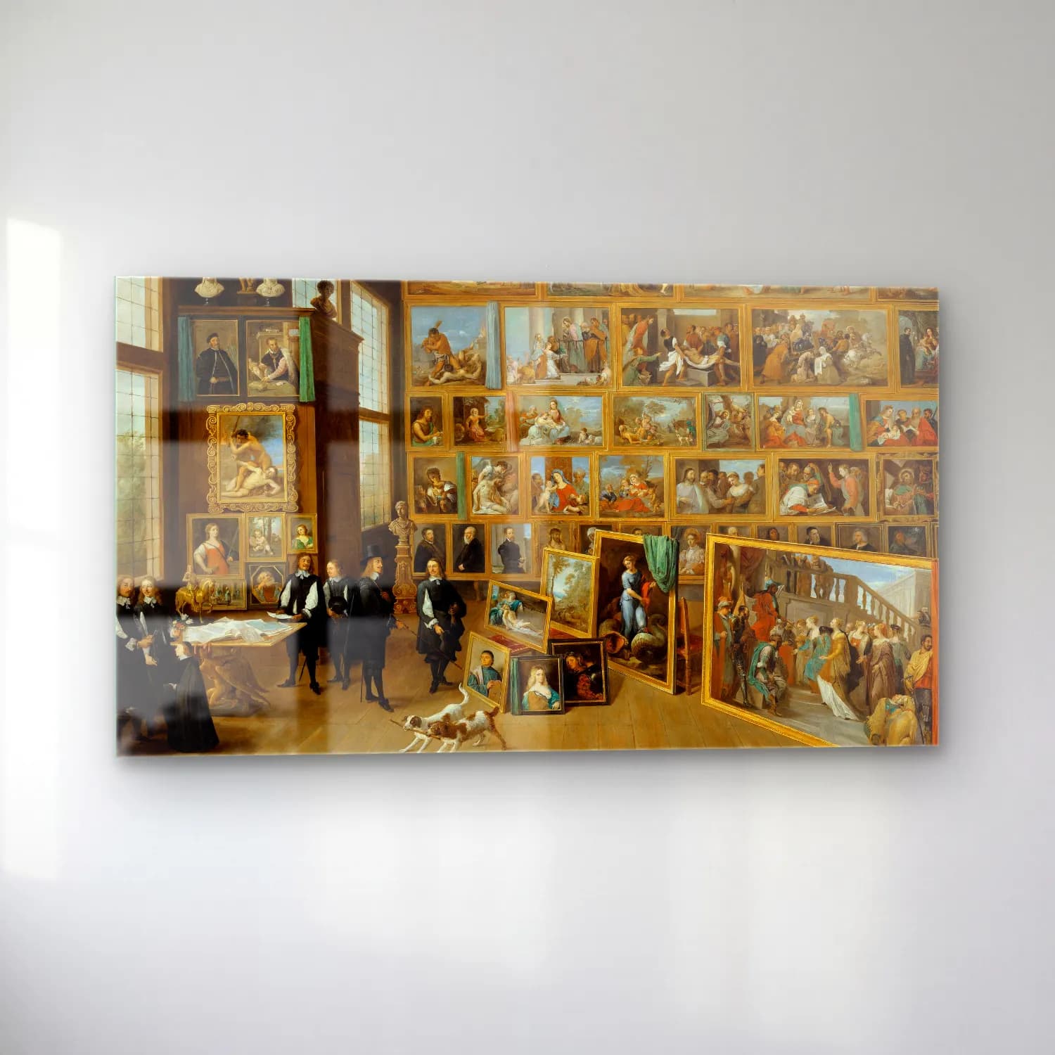 David Teniers The Younger – Archduke Leopold William in his Gallery at Brussels cam tablo — sol açıdan görünüm