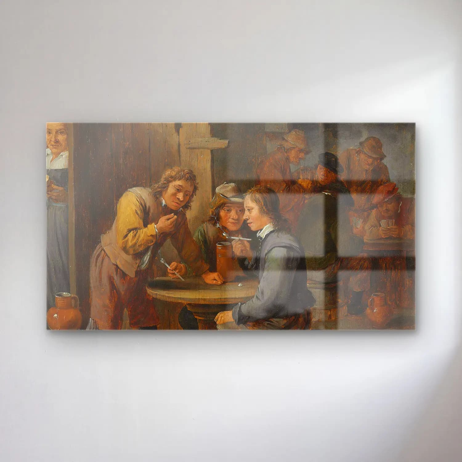 David Teniers The Younger – Figures in a tavern interior cam tablo — David Teniers The Younger – Figures in a tavern interior — yağlı boya erkek portresi