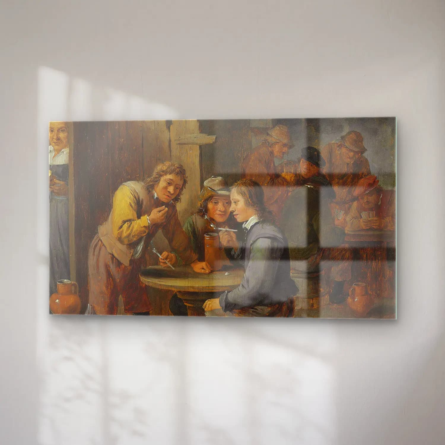 David Teniers The Younger – Figures in a tavern interior cam tablo — sağ açıdan görünüm
