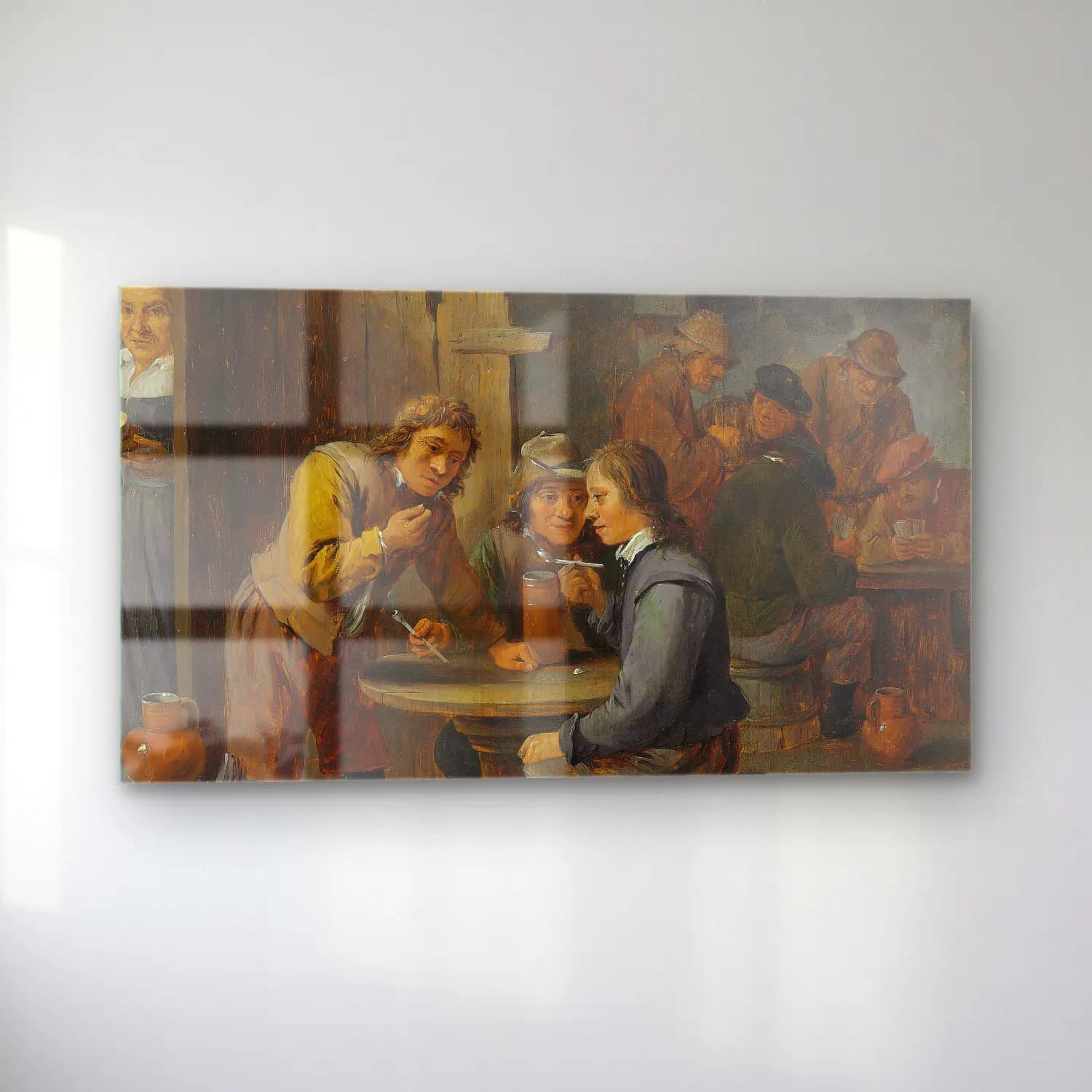 David Teniers The Younger – Figures in a tavern interior cam tablo — sol açıdan görünüm