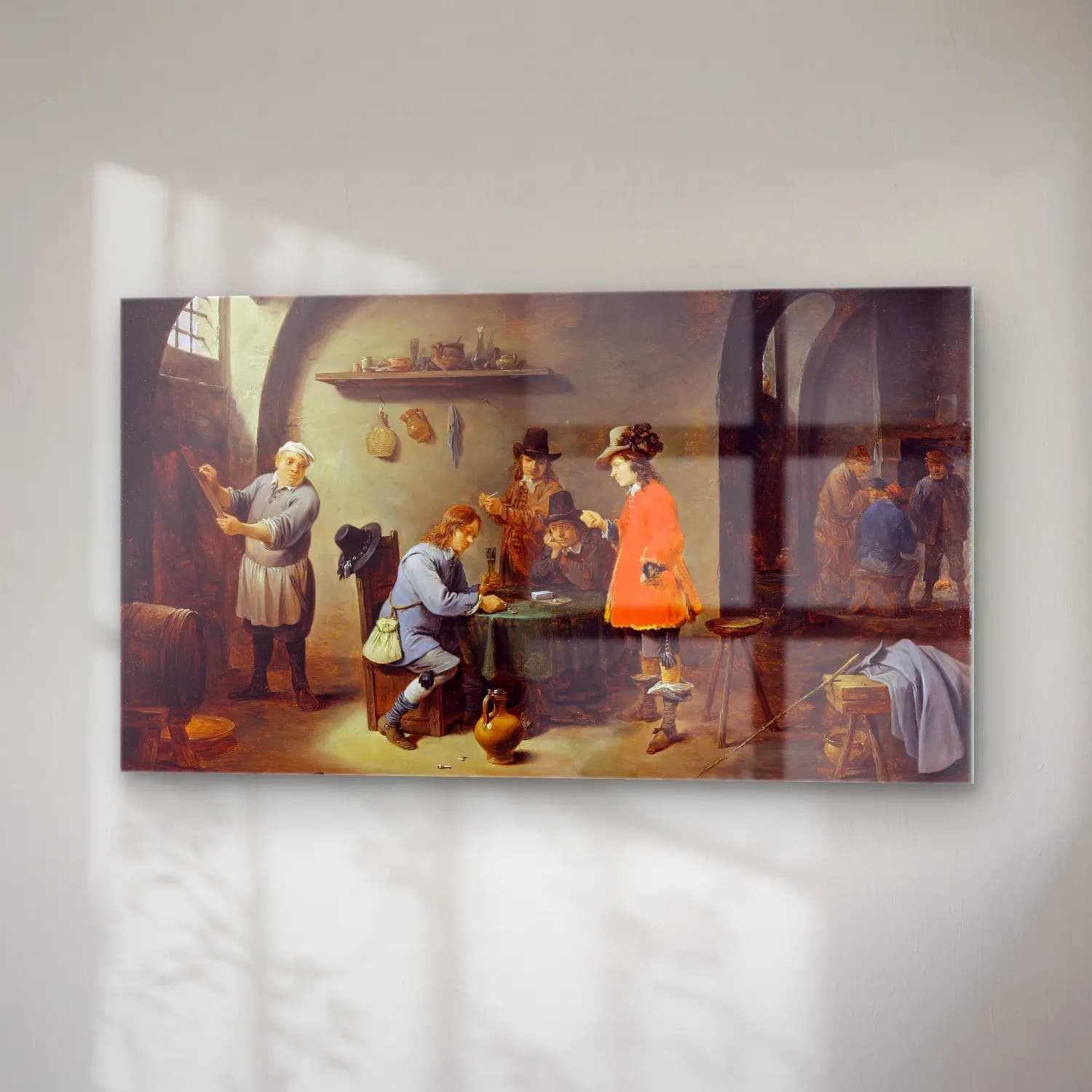 David Teniers The Younger – Gambling Scene at an Inn (Late 1640s) cam tablo — sağ açıdan görünüm