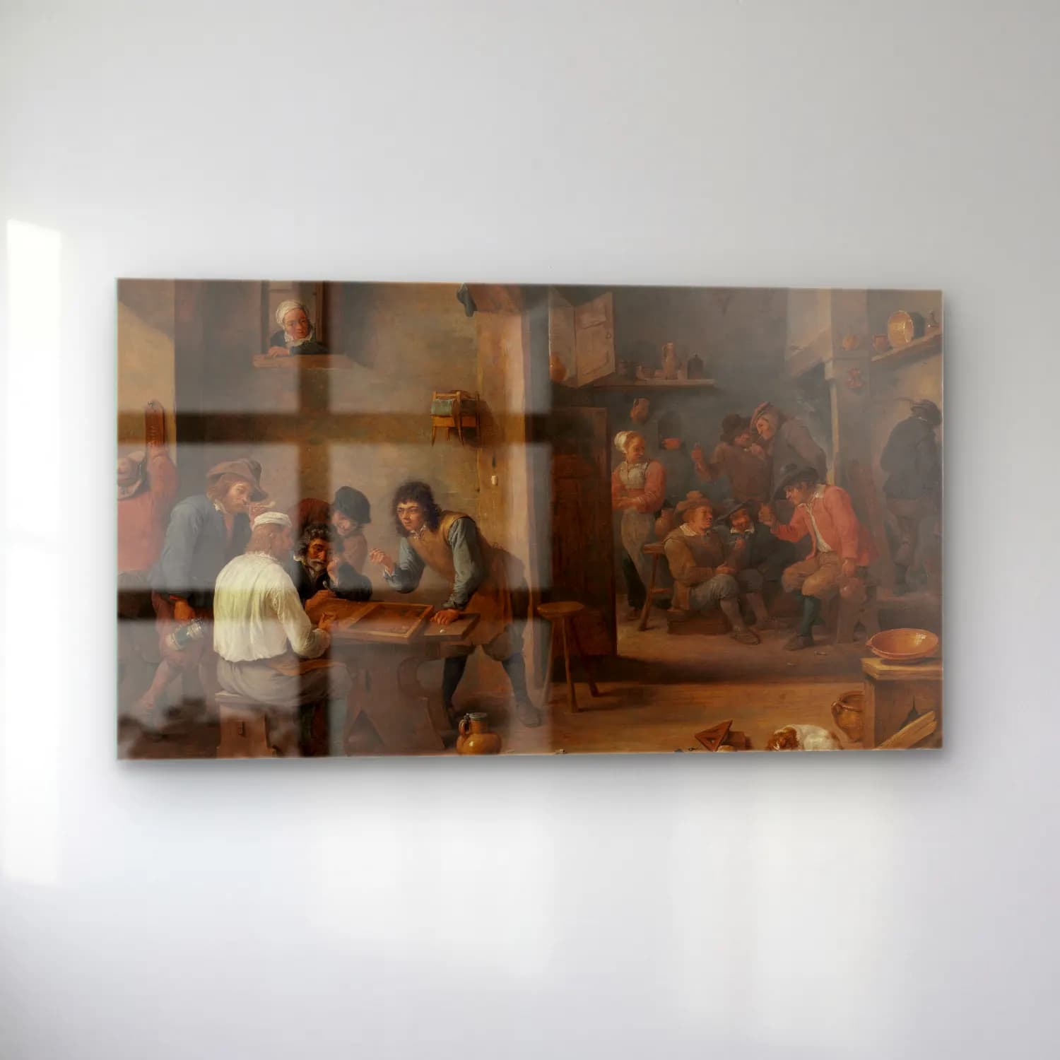 David Teniers The Younger – Game of Backgammon cam tablo — sol açıdan görünüm
