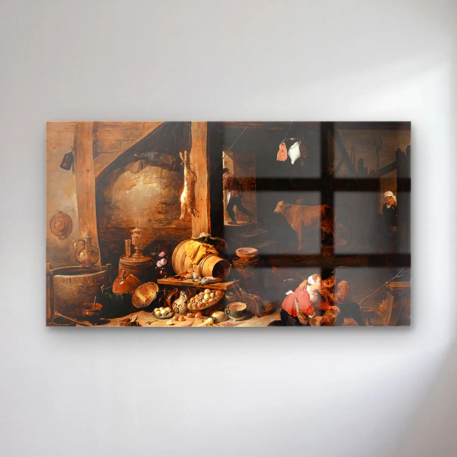 David Teniers The Younger – In the Stable cam tablo — David Teniers The Younger – In the Stable — yağlı boya ekmek ve pastalar