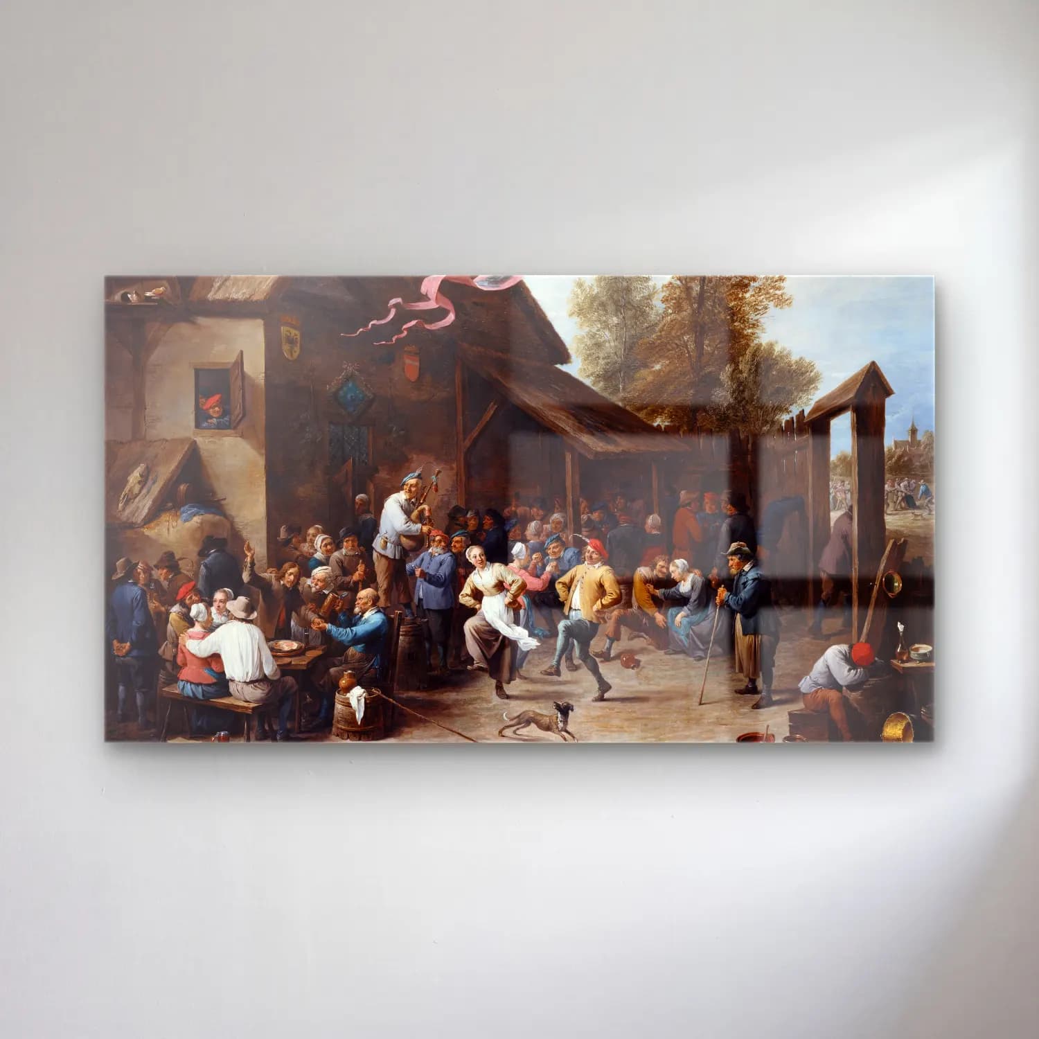 David Teniers The Younger – Kermis on St George’s Day cam tablo — David Teniers The Younger – Kermis on St George’s Day — yağlı boya dansçılar