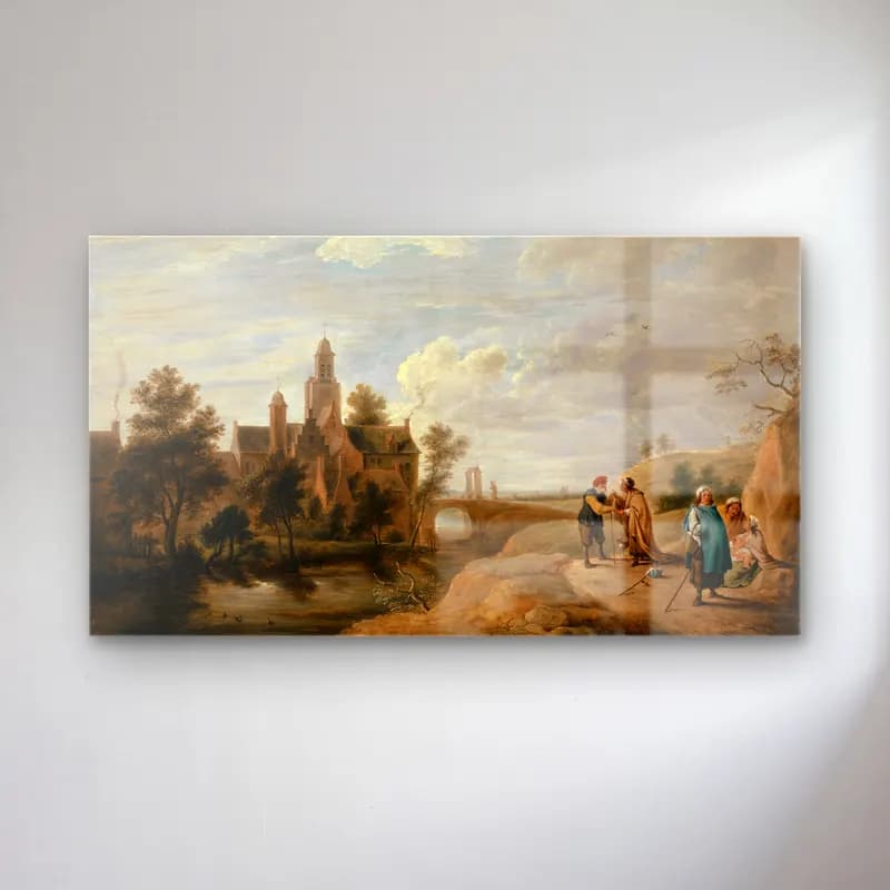 David Teniers The Younger – Landscape with Staffage Figures cam tablo — David Teniers The Younger – Landscape with Staffage Figures — yağlı boya dini sahne