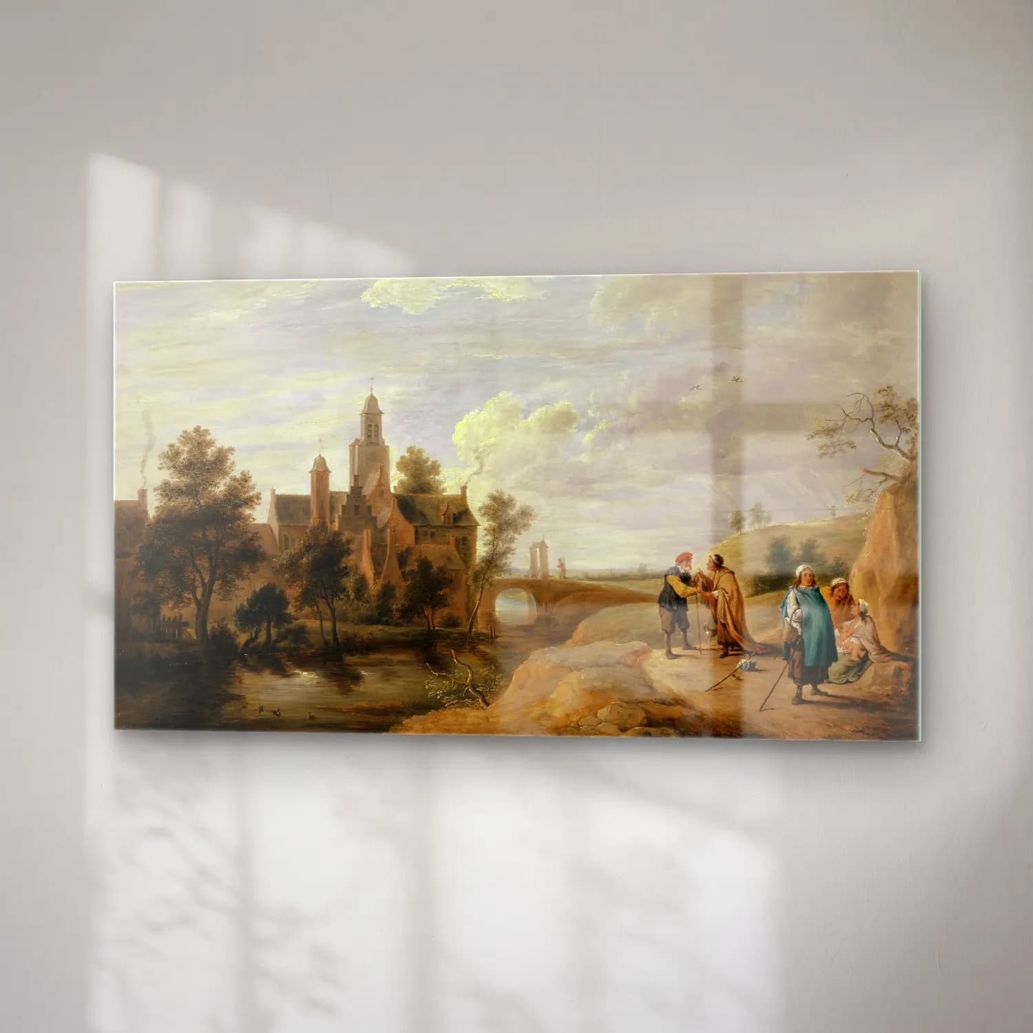 David Teniers The Younger – Landscape with Staffage Figures cam tablo — sağ açıdan görünüm