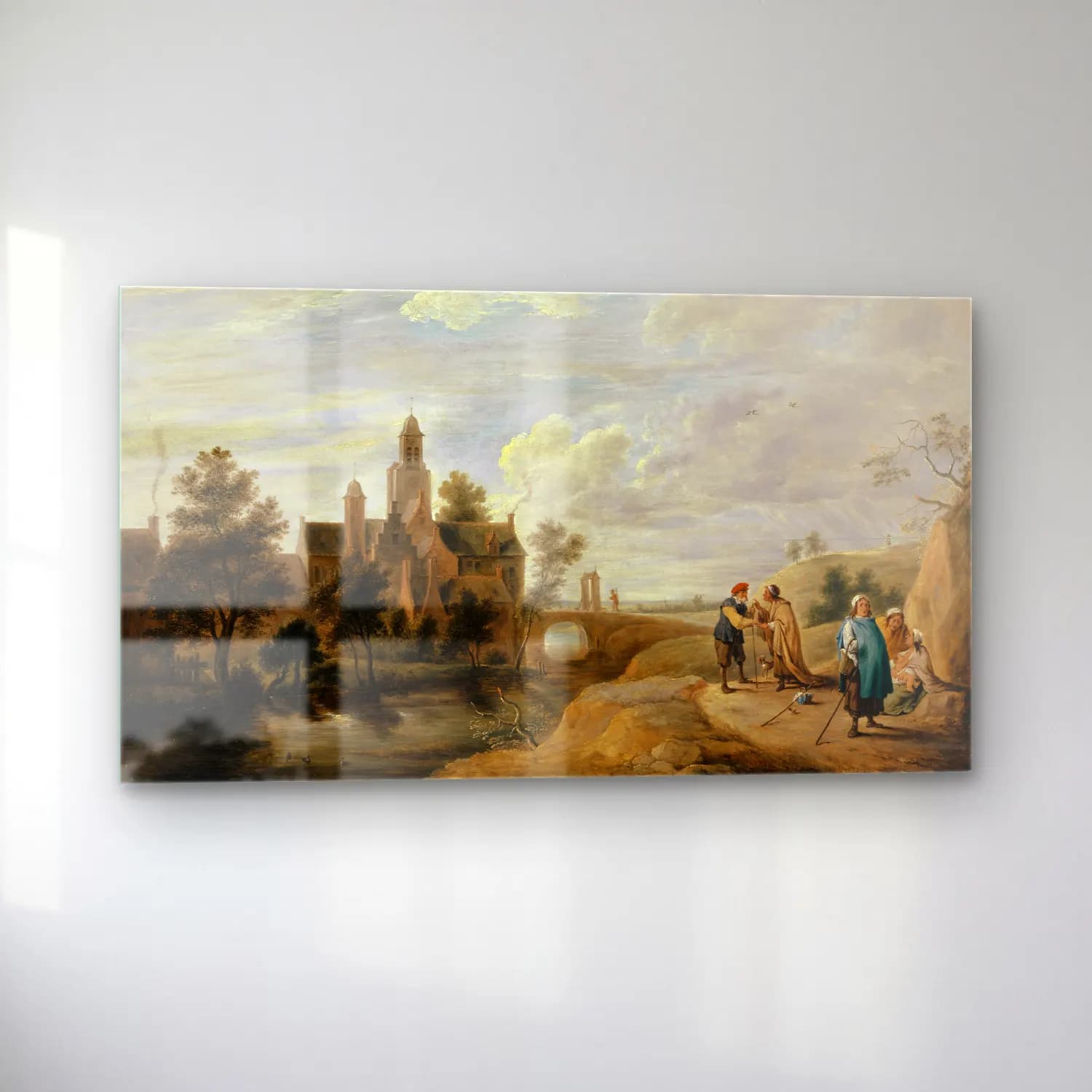 David Teniers The Younger – Landscape with Staffage Figures cam tablo — sol açıdan görünüm