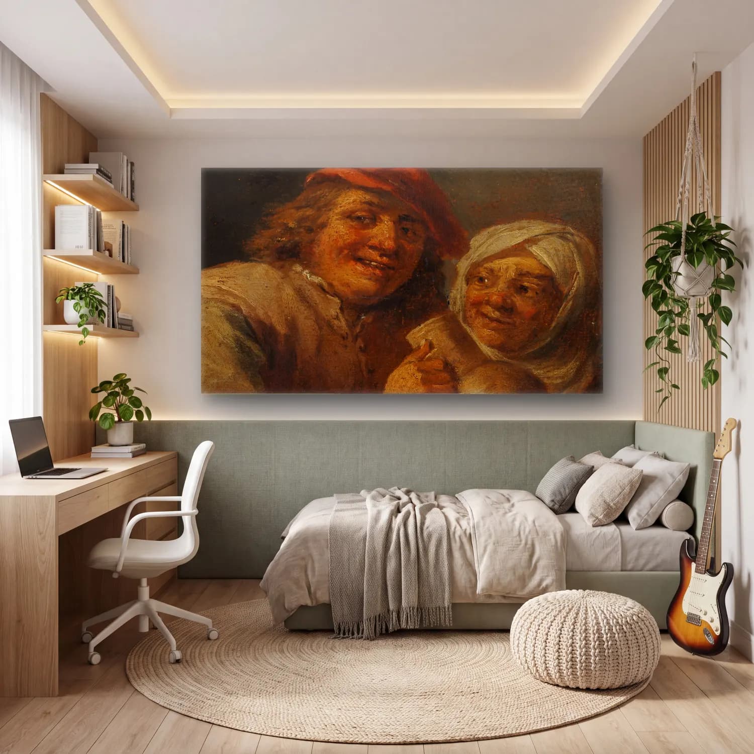 David Teniers The Younger – Old Man and Woman cam tablo — genç odasında