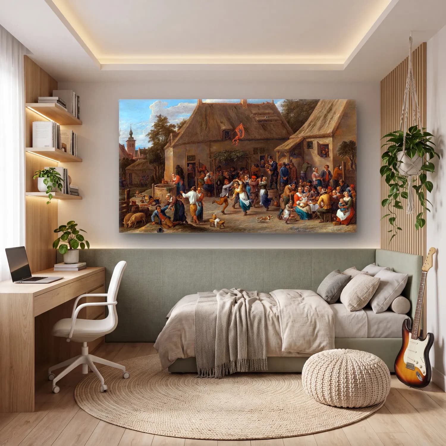 David Teniers The Younger – Peasant Kermis cam tablo — genç odasında