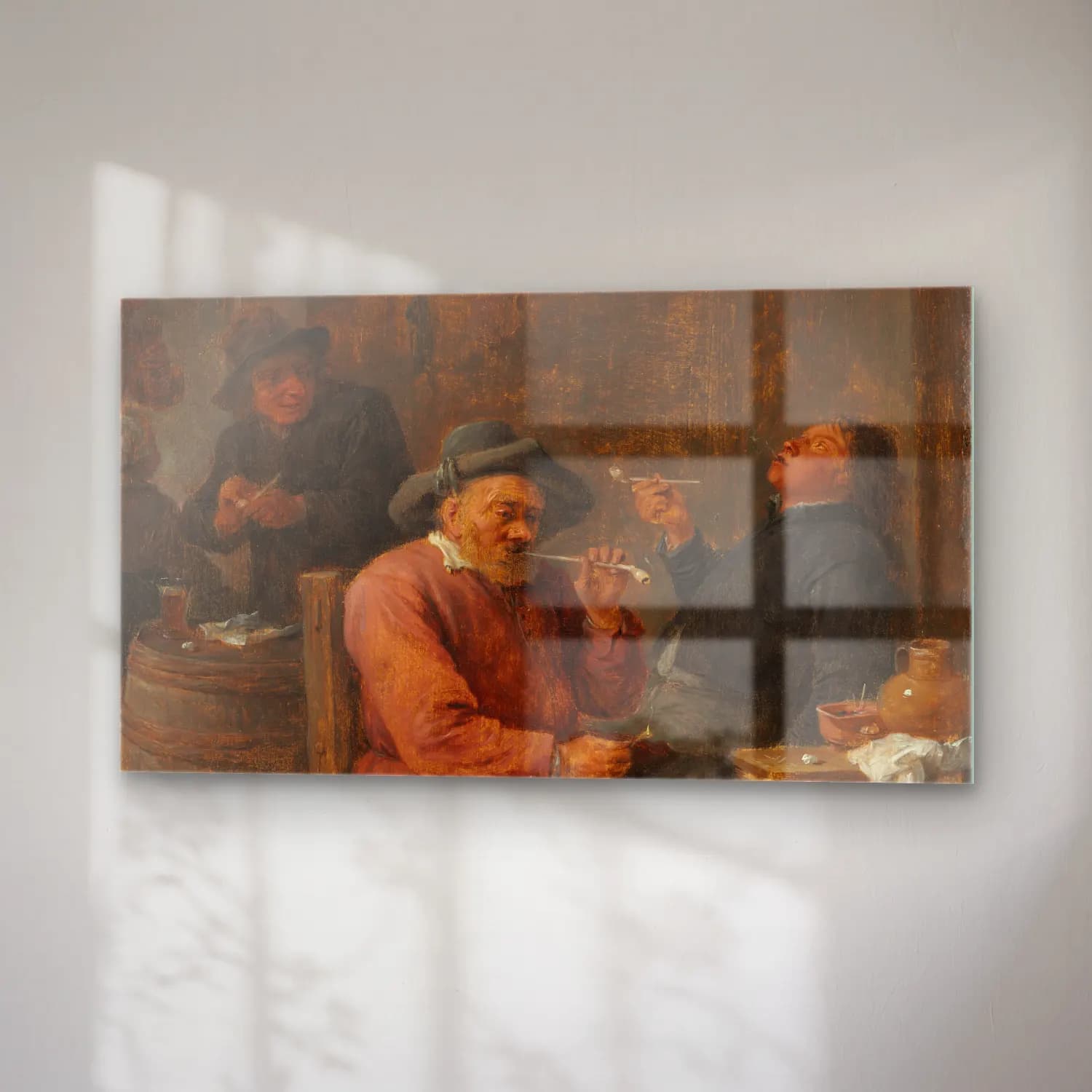 David Teniers The Younger – Peasants Smoking in an Inn cam tablo — sağ açıdan görünüm