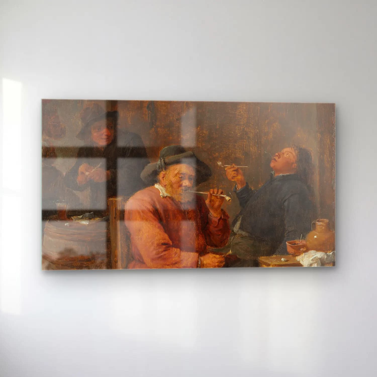 David Teniers The Younger – Peasants Smoking in an Inn cam tablo — sol açıdan görünüm