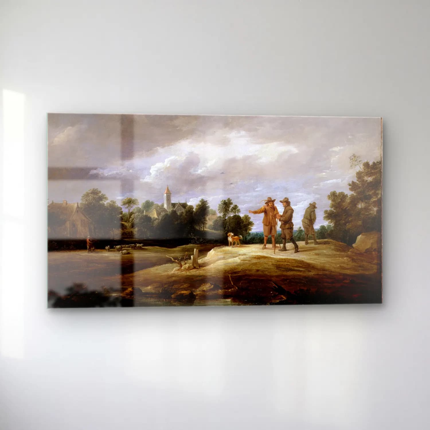 David Teniers The Younger – Peasants conversing cam tablo — sol açıdan görünüm